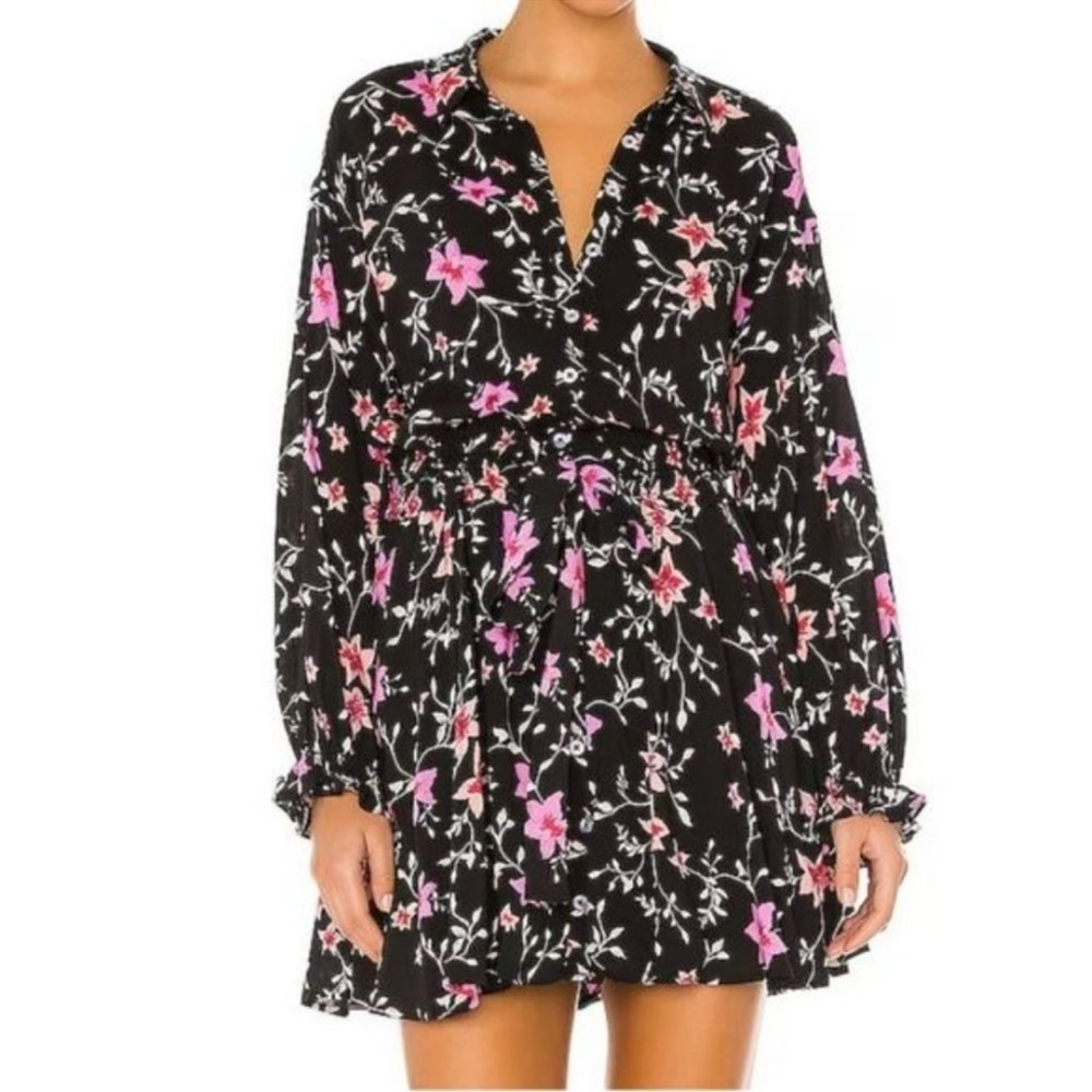 Free People Black Floral Combo dress
